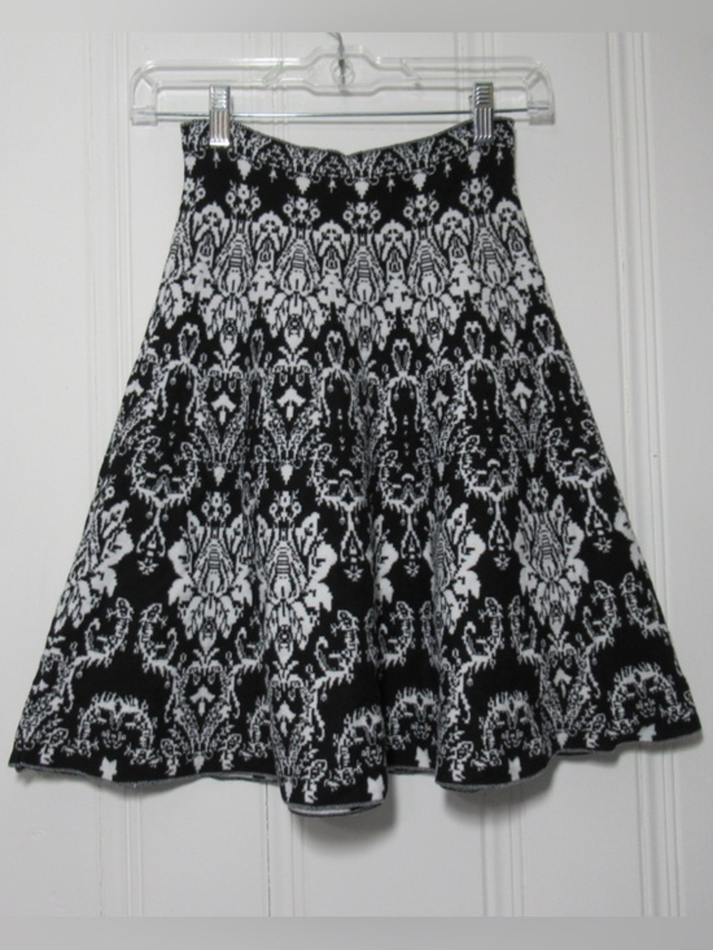 Black and White Sweater Skater Skirt Size Small